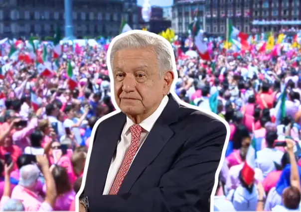 AMLO resalta democracia y libertades tras marcha de la Marea Rosa del domingo