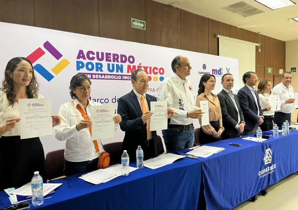 Candidatos y Coparmex firman Acuerdo por un México con Desarrollo Inclusivo