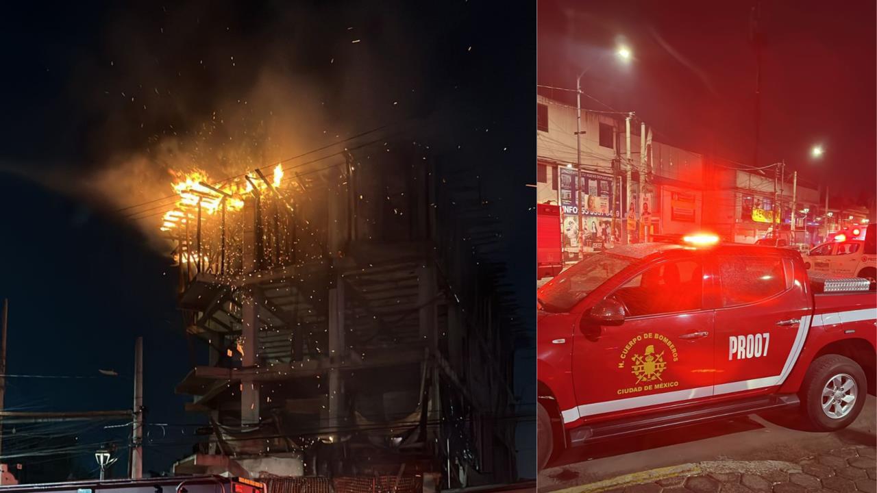 Incendio en Iztacalco. Foto: Ramón Ramírez