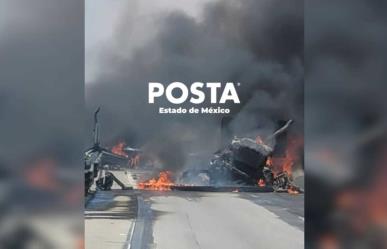 Explota y se incendia tráiler, hay un muerto en Texcoco (VIDEO)