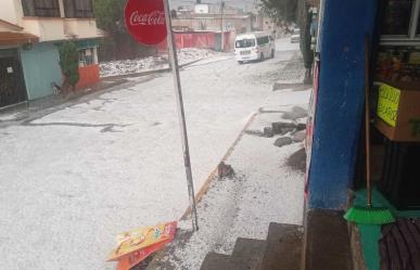 ¡Granizada en Ecatepec! Llegó la lluvia acompañada de hielo