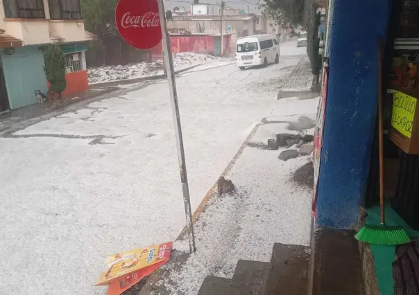 ¡Granizada en Ecatepec! Llegó la lluvia acompañada de hielo