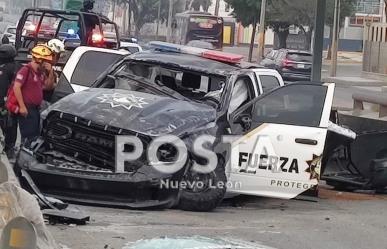 Volcadura deja cinco policías heridos en Escobedo