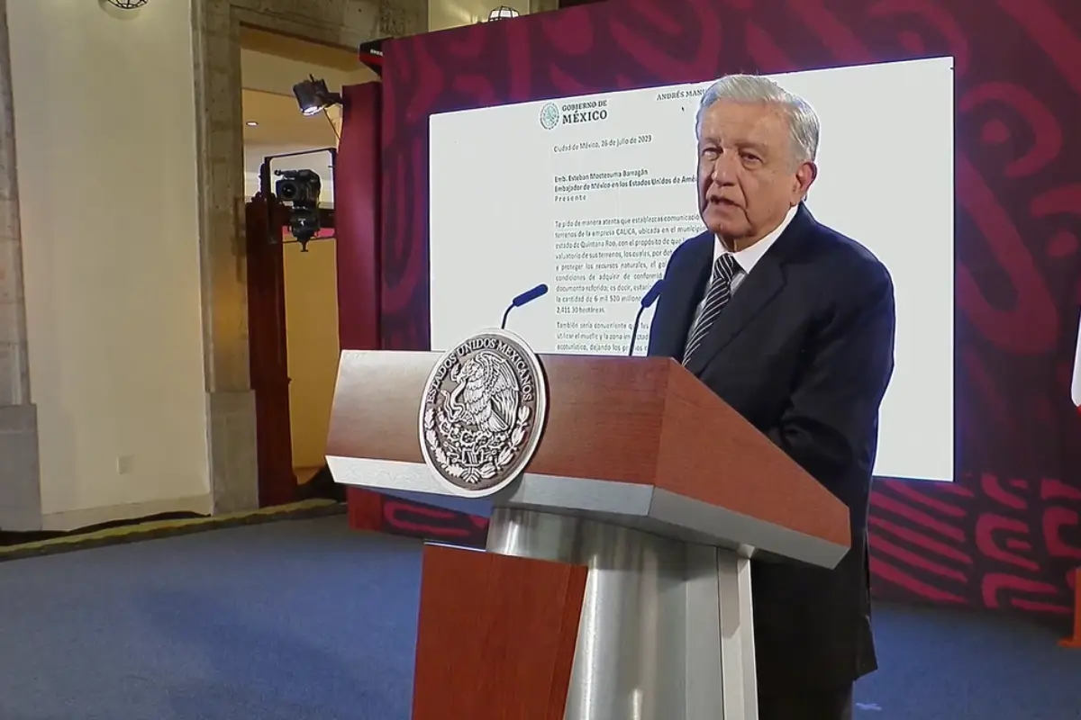 AMLO en conferencia. Foto tomada de: @lopezobrador_