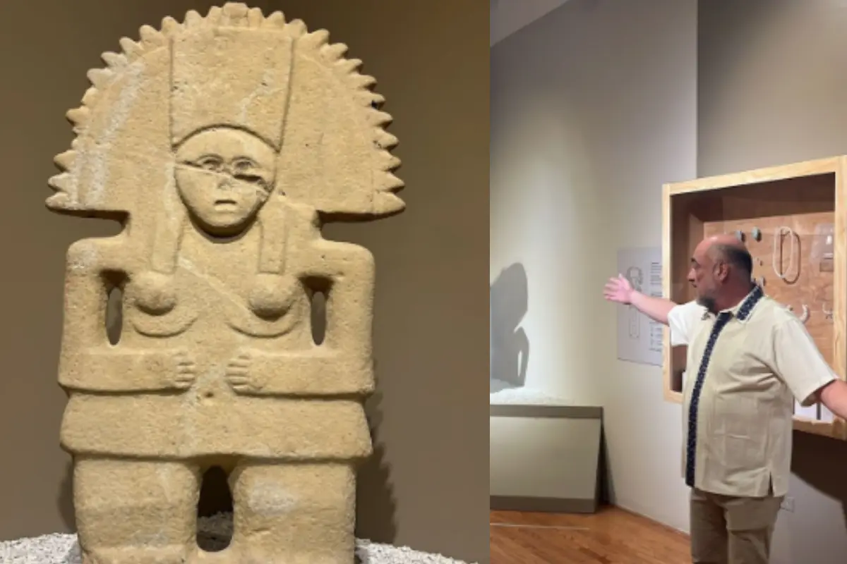 Arte de mujeres huastecas mesoamericanas en Museo Nacional de Arte Mexicano en Chicago. Foto tomada de: X @INAHmx