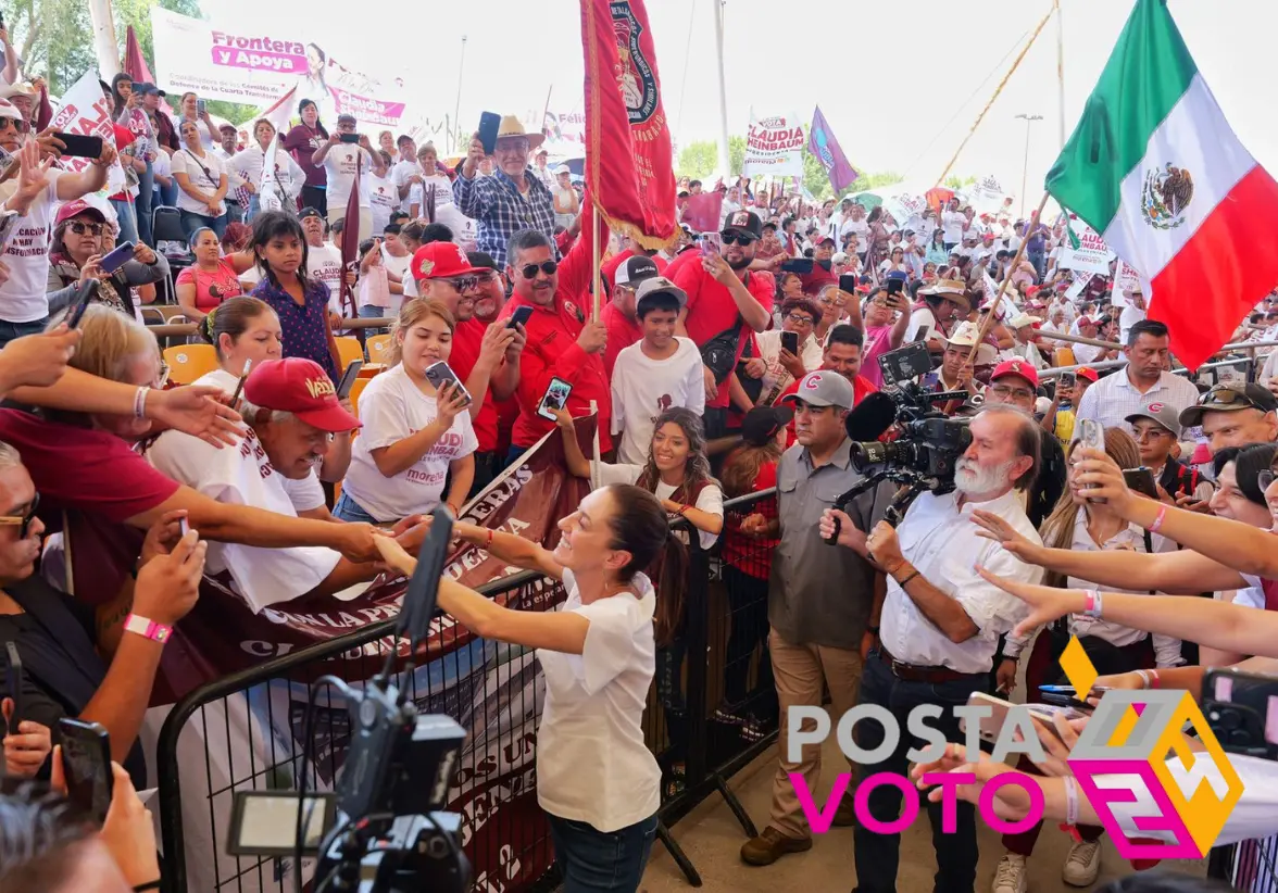 Durante un evento en Saltillo, Claudia Sheinbaum llamó a los ciudadanos de Coahuila a respaldar la Cuarta Transformación en las próximas elecciones, prometiendo mejoras significativas para el estado. Foto: Cortesía