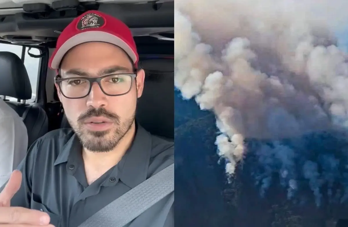 Un incendio forestal se registra en la sierra del municipio de Santiago; autoridades y equipos de auxilio ya laboran en la extinción del fuego. Foto: Facebook David de la Peña / Facebook Protección Civil Santiago