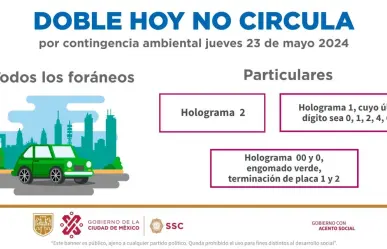 ¿Qué vehículos no circulan en CDMX hoy con el Doble No Circula?