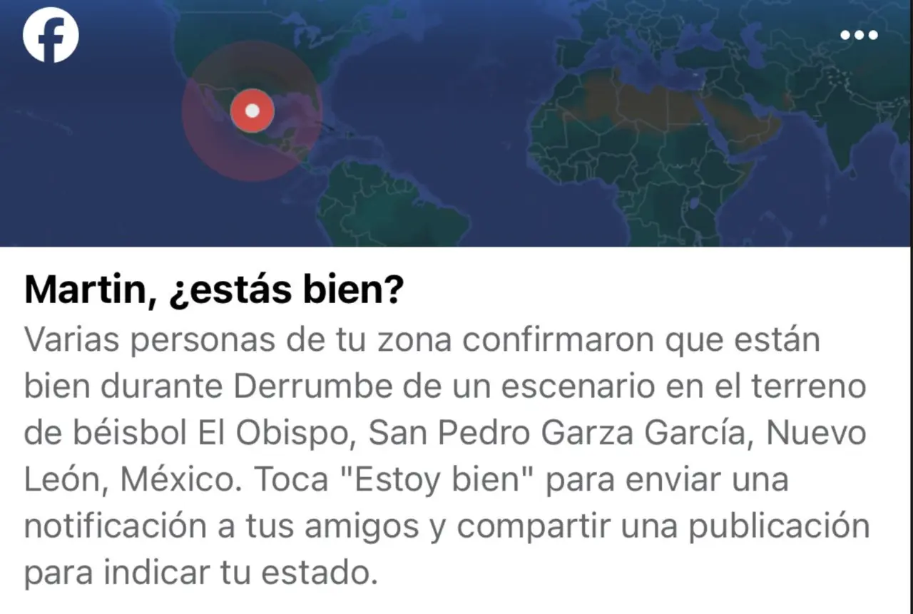 Facebook activa respuesta de emergencia. Foto: Facebook