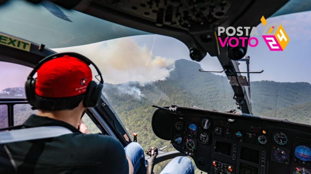 David de la Peña pausa campaña por incendio en Sierra de Santiago