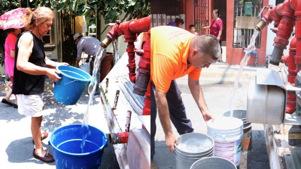 Refuerzan entrega de agua en Santa Catarina por falla en transformadores