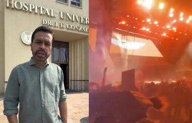 Jorge Álvarez Máynez visita a lesionados tras colapso de escenario (VIDEO)