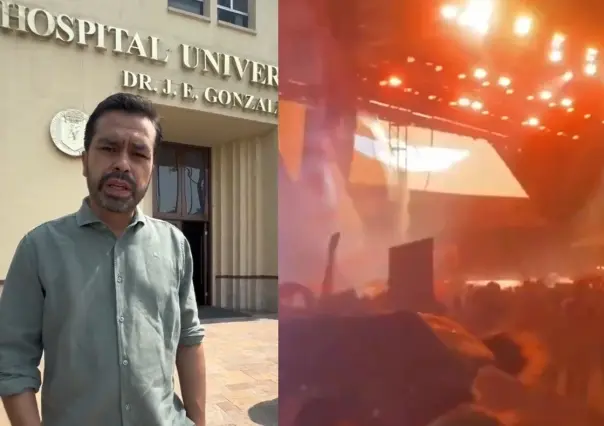 Jorge Álvarez Máynez visita a lesionados tras colapso de escenario (VIDEO)