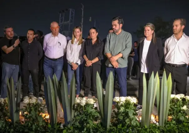 Jorge Máynez y Mariana Rodríguez acuden al lugar del derrumbe en San Pedro