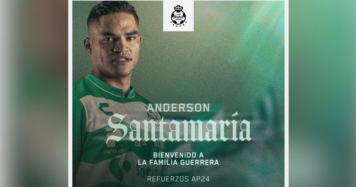 Los Guerreros anunciaron la incorporación de Anderson Santamaría. (Fotografía: Club Santos Laguna)