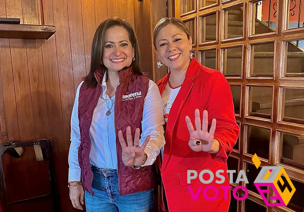 Alma Alcaraz, candidata de Morena en Guanajuato, junto a Adriana Guzmán, dirigente estatal, alertan sobre la situación crítica tras recientes asesinatos de familiares de candidatos del partido. Foto: Cortesía