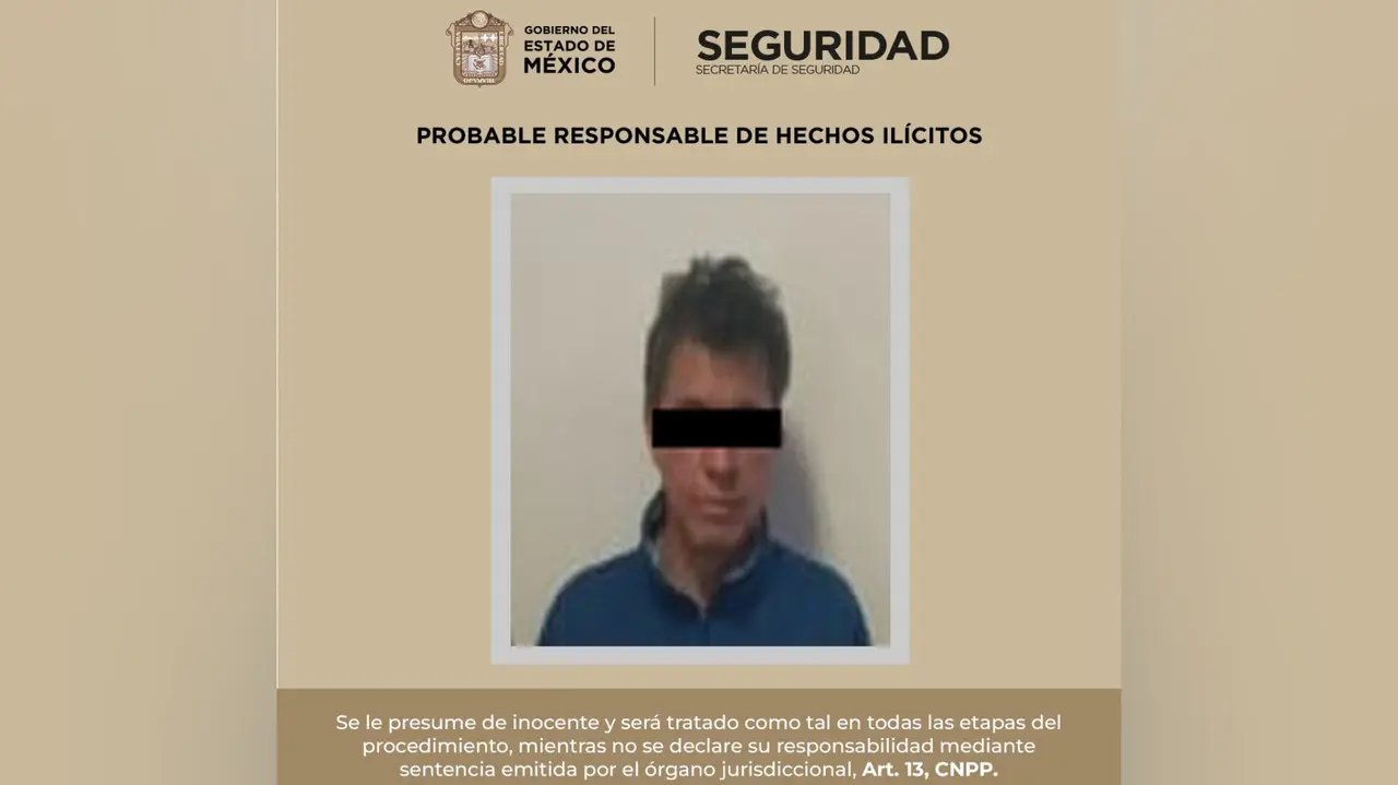 Detenido posible agresor sexual en el Edomex. Foto: @FiscaliaEdomex