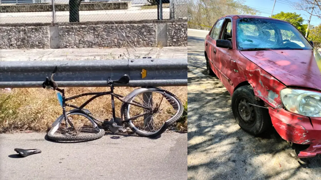 La bicicleta del fallecido termino a un lado de la carretera; el conductor trato de huir Foto: Redes sociales