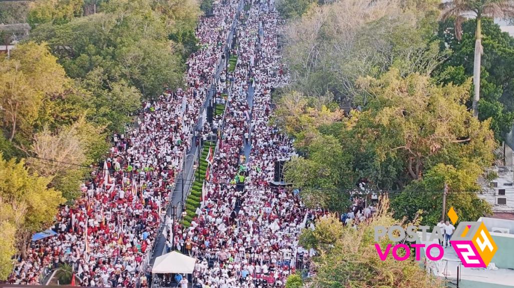 Claudia Sheinbaum en Yucatán: Ola guinda recibe a la candidata presidencial