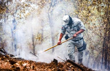 Combate incendio forestal: 80% controlado en Sierra de Santiago