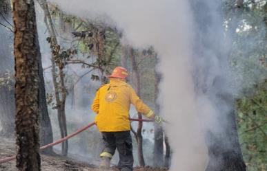 Extinguen 40% incendio forestal en Santiago, Nuevo León