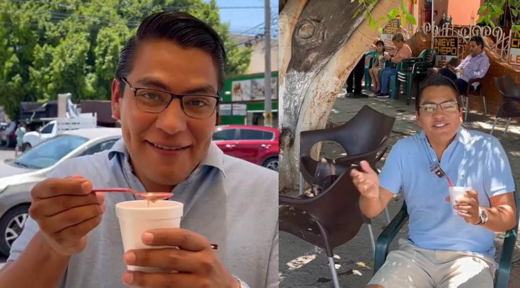 El tiktoker recordó que no podía comer nieve de pequeño por problemas de salud. (Fotografía: TikTok)