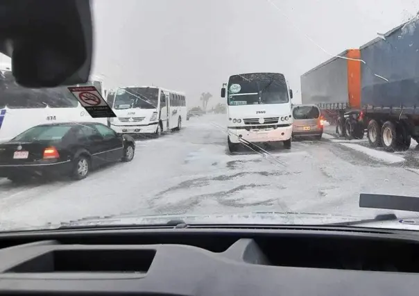 Se registra lluvia y granizada en Galeana, Nuevo León