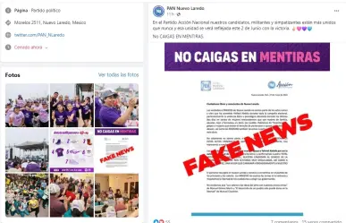 PAN de Nuevo Laredo denuncia página de FB con informacion falsa