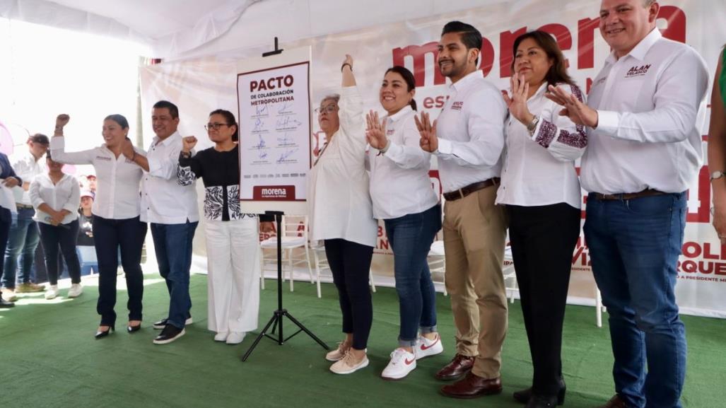 Firman candidatos de Morena Pacto de Coordinación Metropolitana