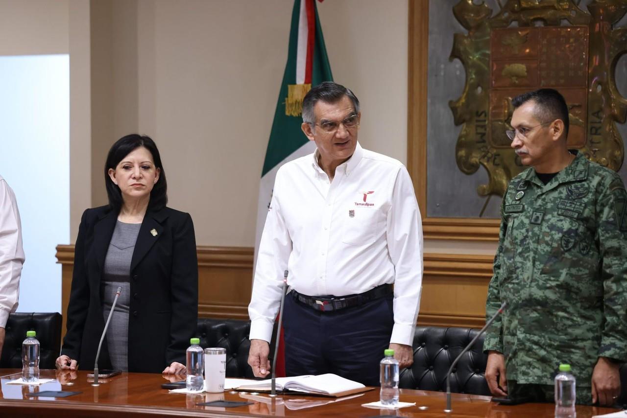 Se realizó la reunión con la mesa de seguridad en Nuevo Laredo. Foto: Cortesía