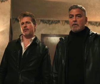 Brad Pitt y George Clooney en tráiler de Wolfs. Foto tomada de: X @SitoCinema