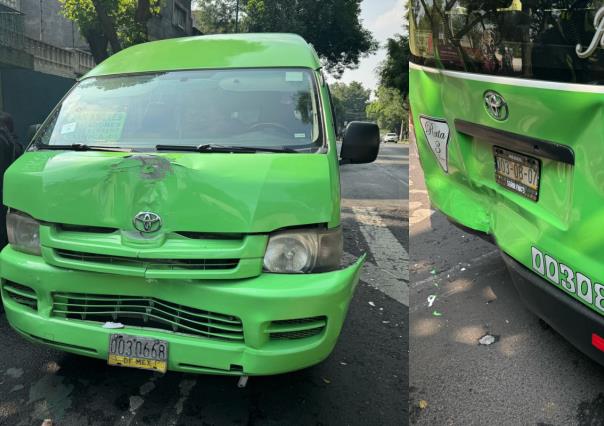 Chocan dos urvan de transporte público en Azcapotzalco, competían por pasaje