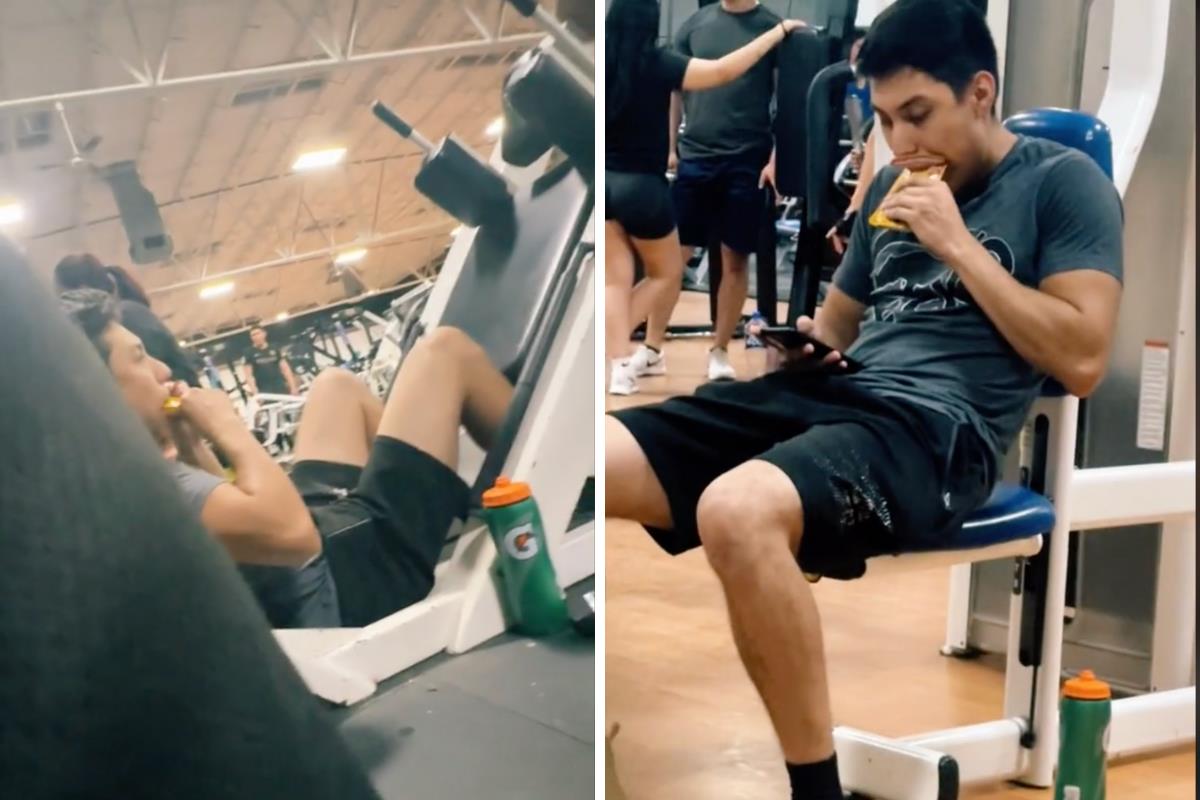 ¿La mejor proteína?, joven es captado comiendo comida para perro en el gimnasio