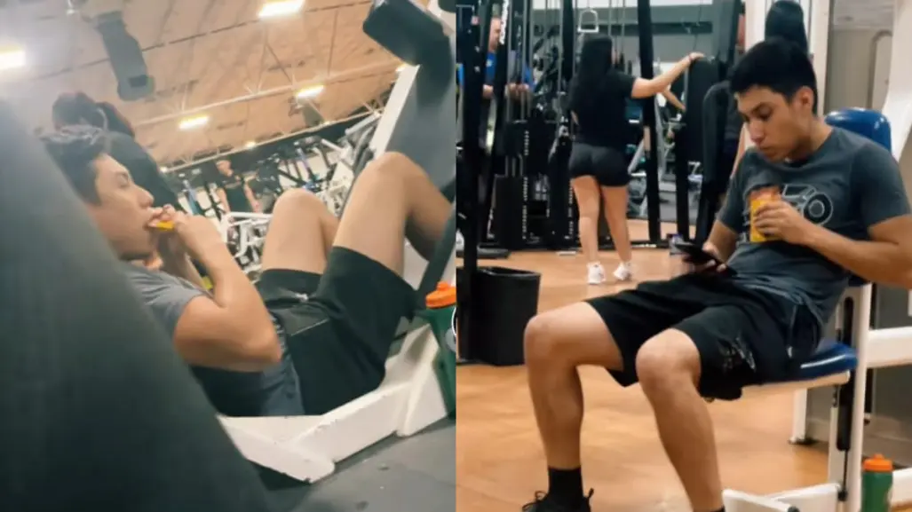 #VIDEO ¡Insólito! Joven come alimento para perro en el Gimnasio