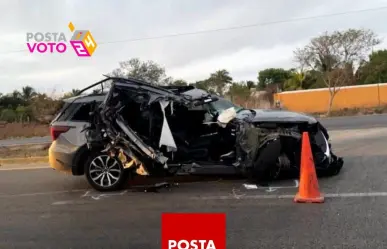 Joaquín Díaz Mena candidato a gobernador, sufre aparatoso accidente de auto