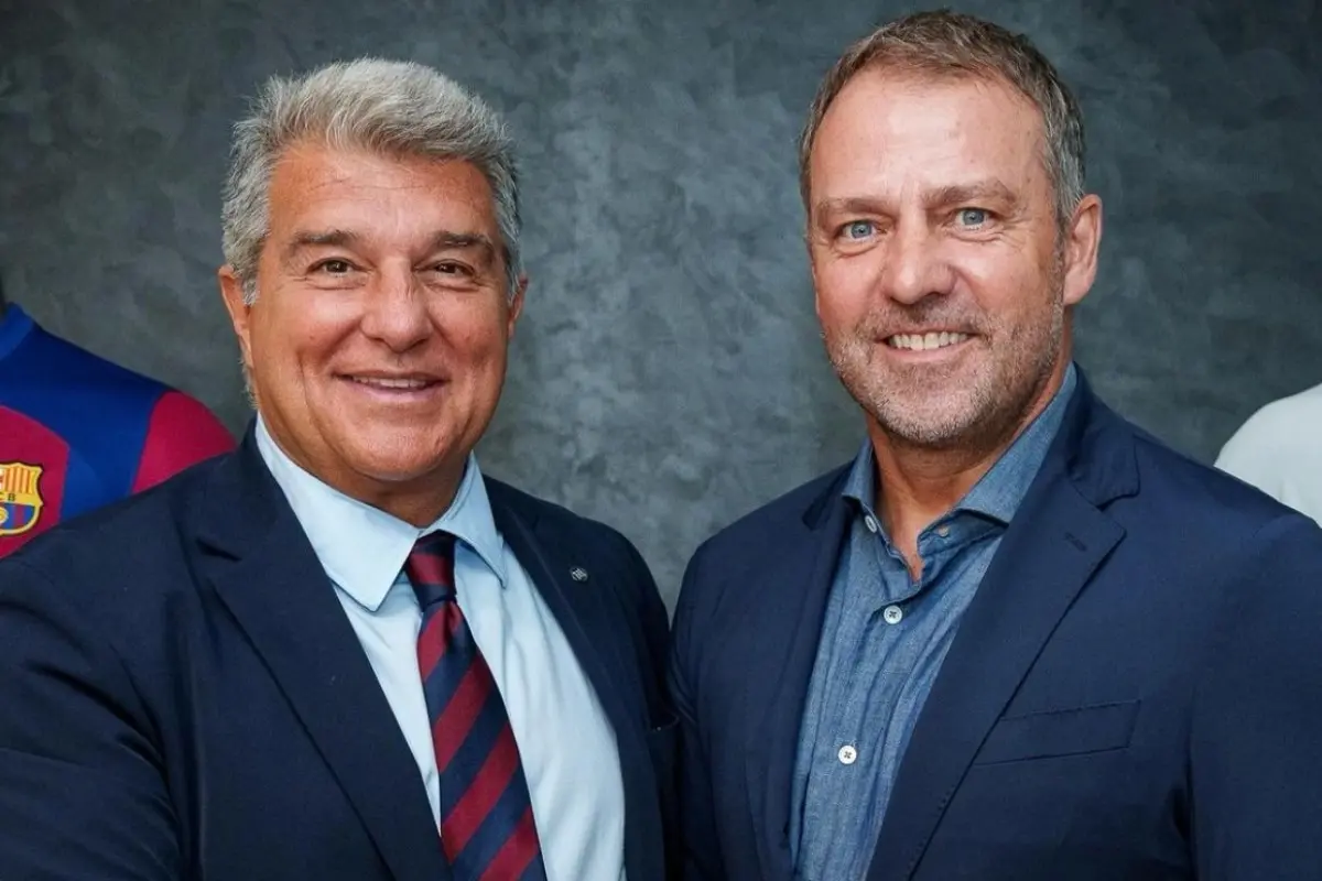 Joan Laporta y Hansi Flick Foto: Instagram @fcbarcelona