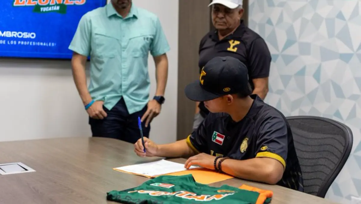 El joven tuvo una destacada participación en los Juegos Conade 2024 en días pasados Fotos: Leones de Yucatán