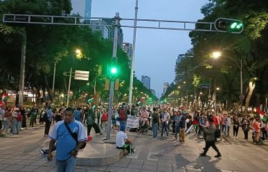 Manifestantes Pro Palestina protestan en Paseo de la Reforma