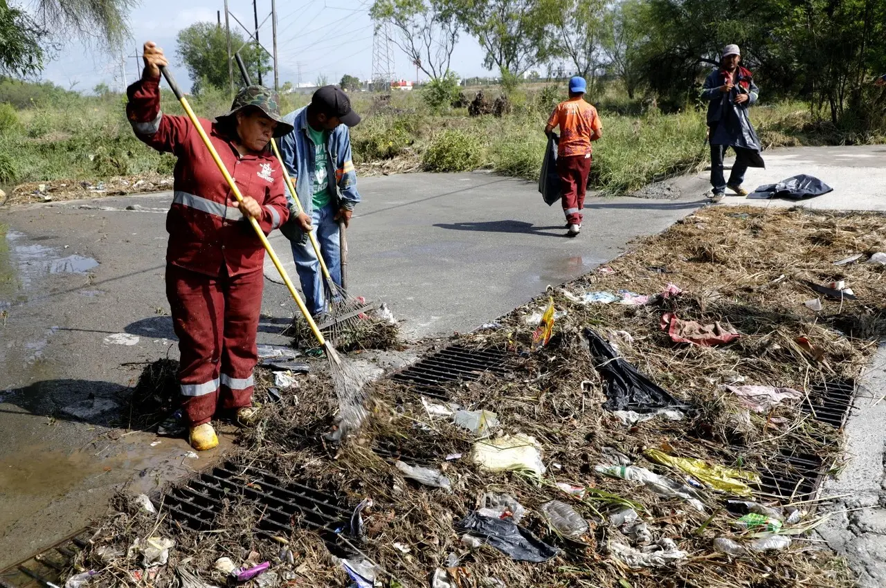 Fuerte tormenta dejo árboles caídos y bardas colapsadas. Foto. Gobierno Escobedo