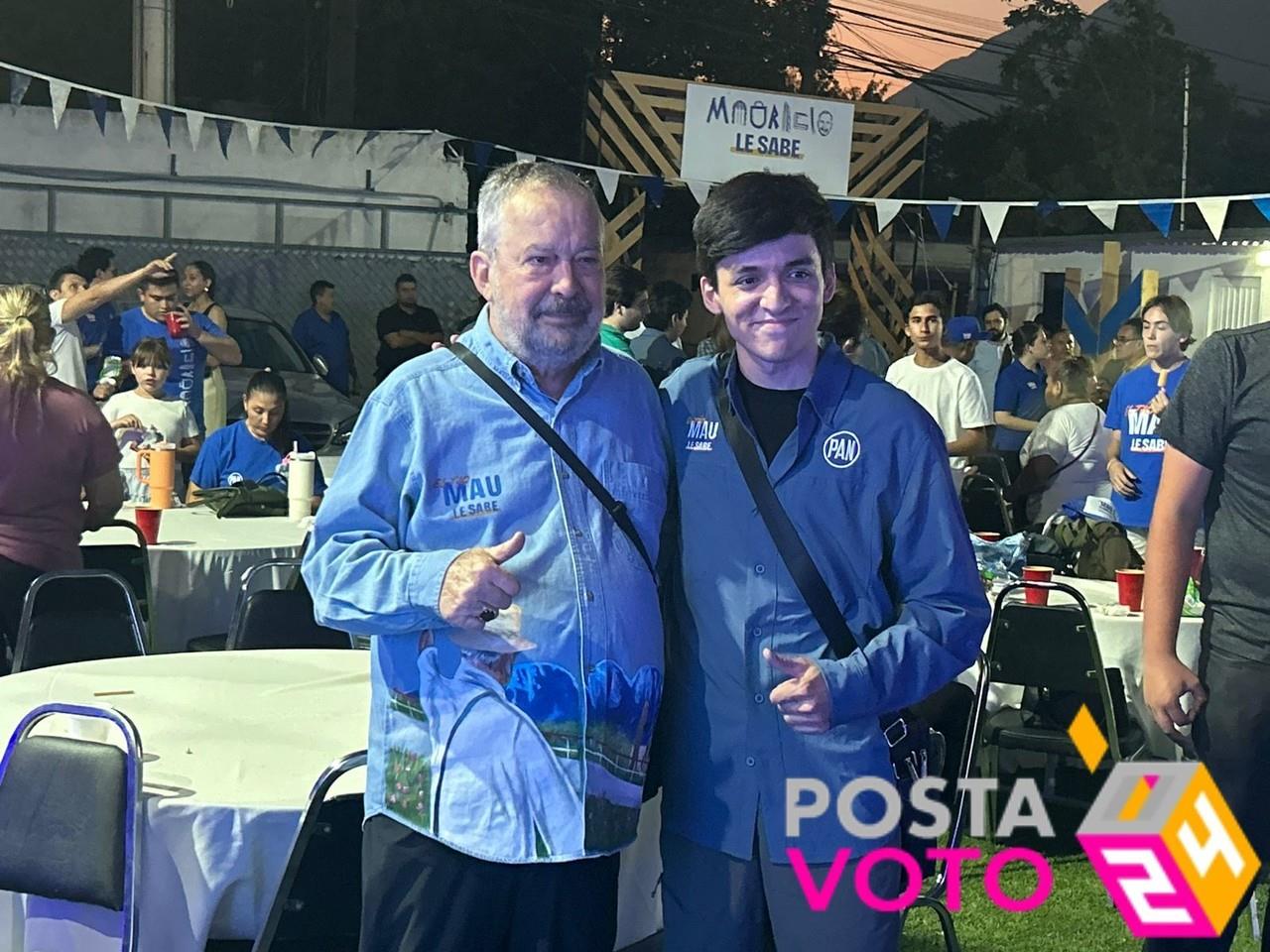 El candidato a la alcaldía de San Pedro, Mauricio Fernández, con simpatizantes en su cierre de campaña. Foto: Jorge López