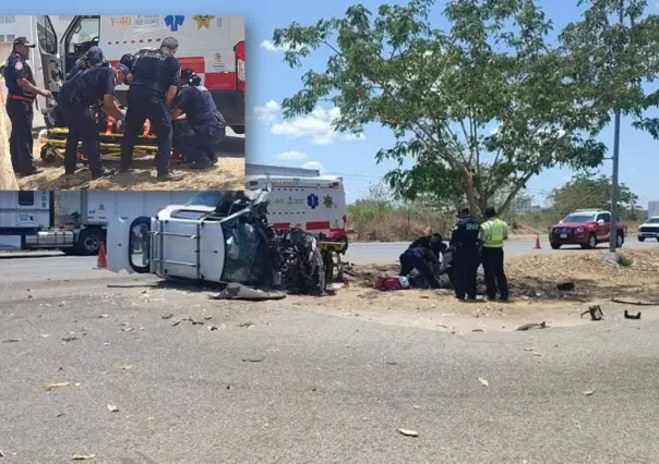 Accidente en Periférico de Mérida: Conductor dormita y choca contra árbol