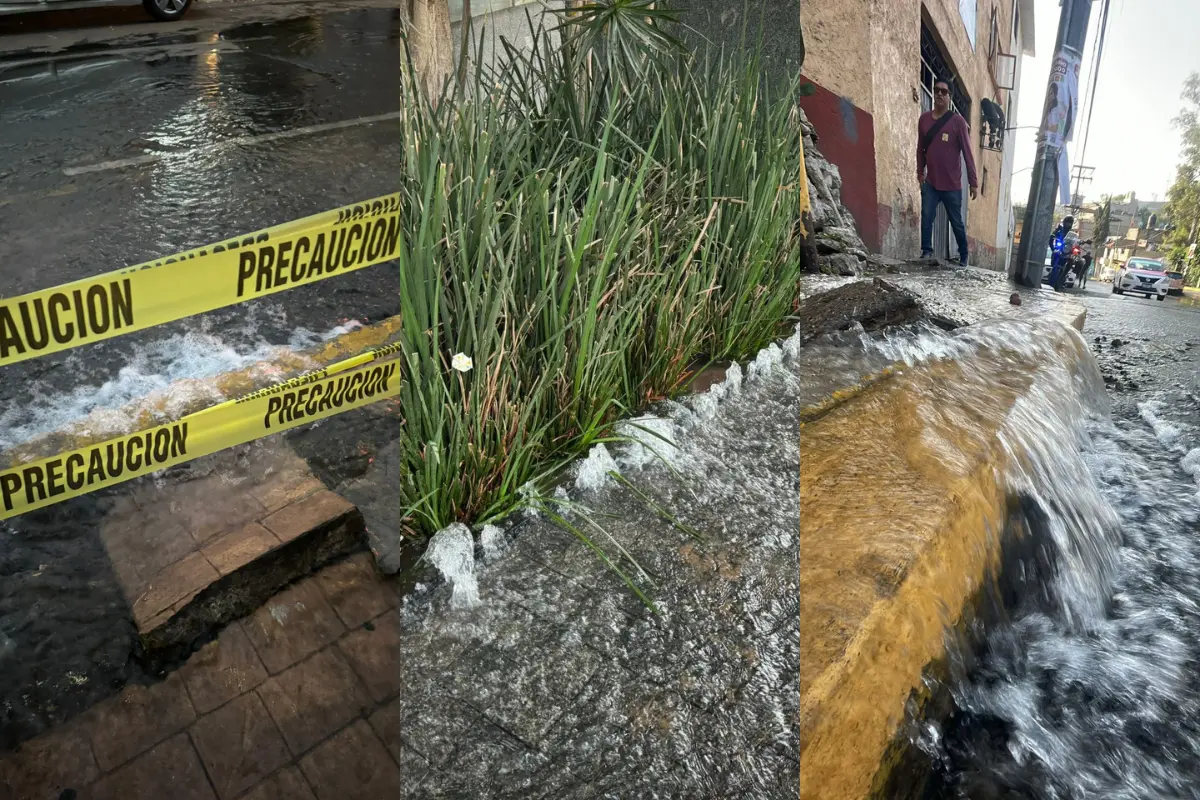 Fugas de agua en Miguel Hidalgo, Benito Juárez y Álvaro Obregón. Foto: Ramón Ramírez