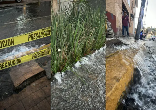 Cientos de litros de agua desperdiciada: Tres fugas simultáneas en CDMX