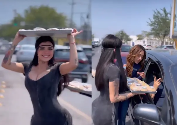 Sorprende Karely Ruiz vendiendo pays en Guadalupe (VIDEO)