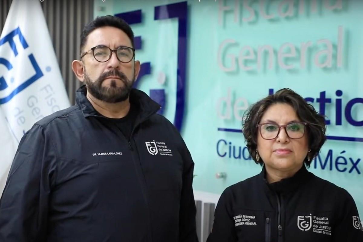 Ulises Lara, titular de la Fiscalía y Seberina Ortega López, coordinadora de investigación forense. Foto: Captura de pantalla