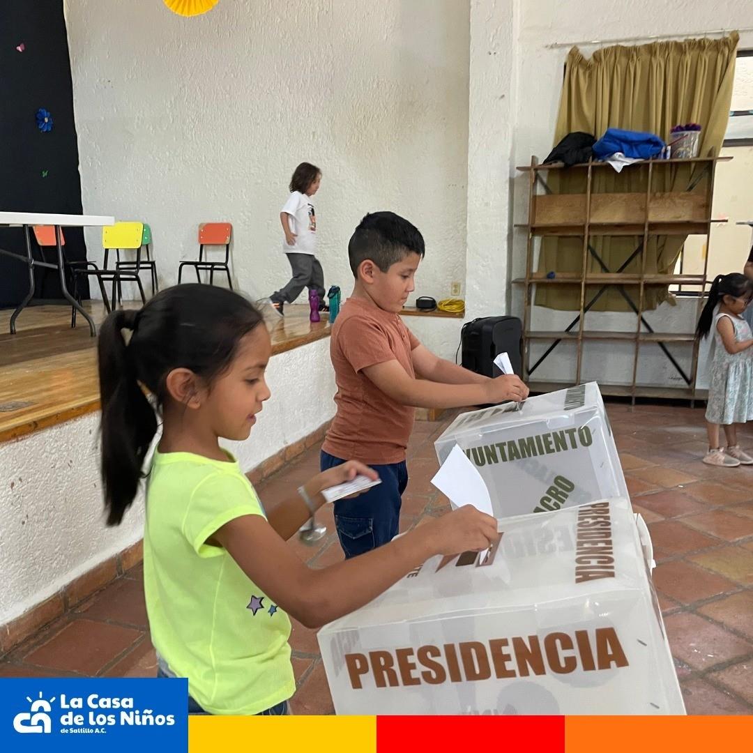 Casa de los niños participan en actividad del INE. Foto de Casa de los Niños.