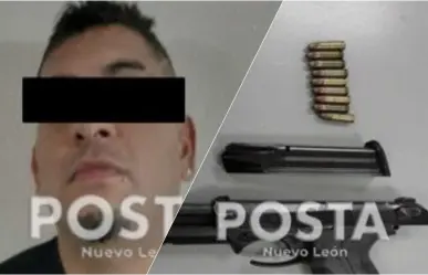 Cae pistolero en Santa Catarina