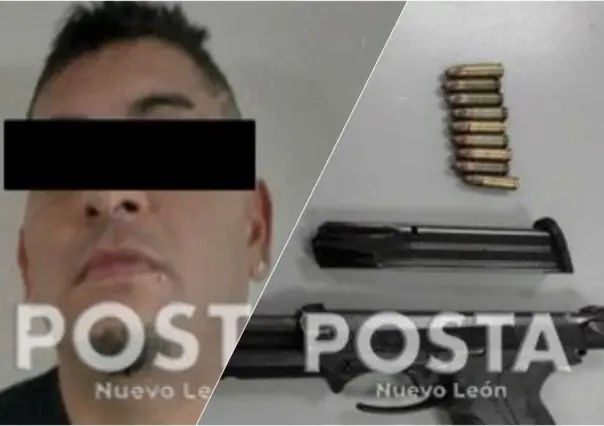 Cae pistolero en Santa Catarina