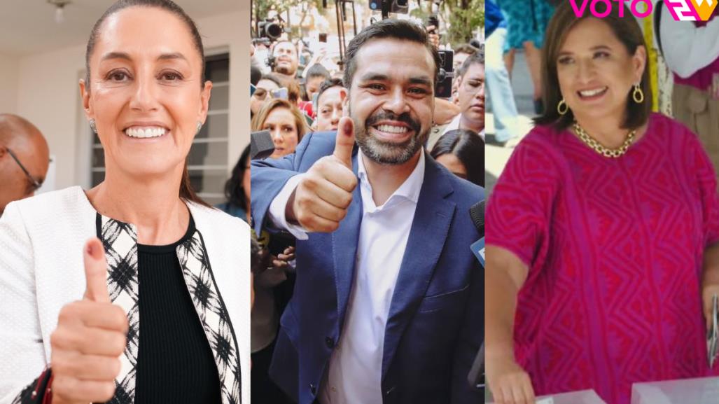 Así votaron candidatos a la presidencia de México: Sheinbaum, Máynez y Gálvez