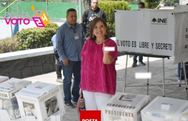 La candidata presidencial Xóchitl Gálvez emite su voto en la Miguel Hidalgo